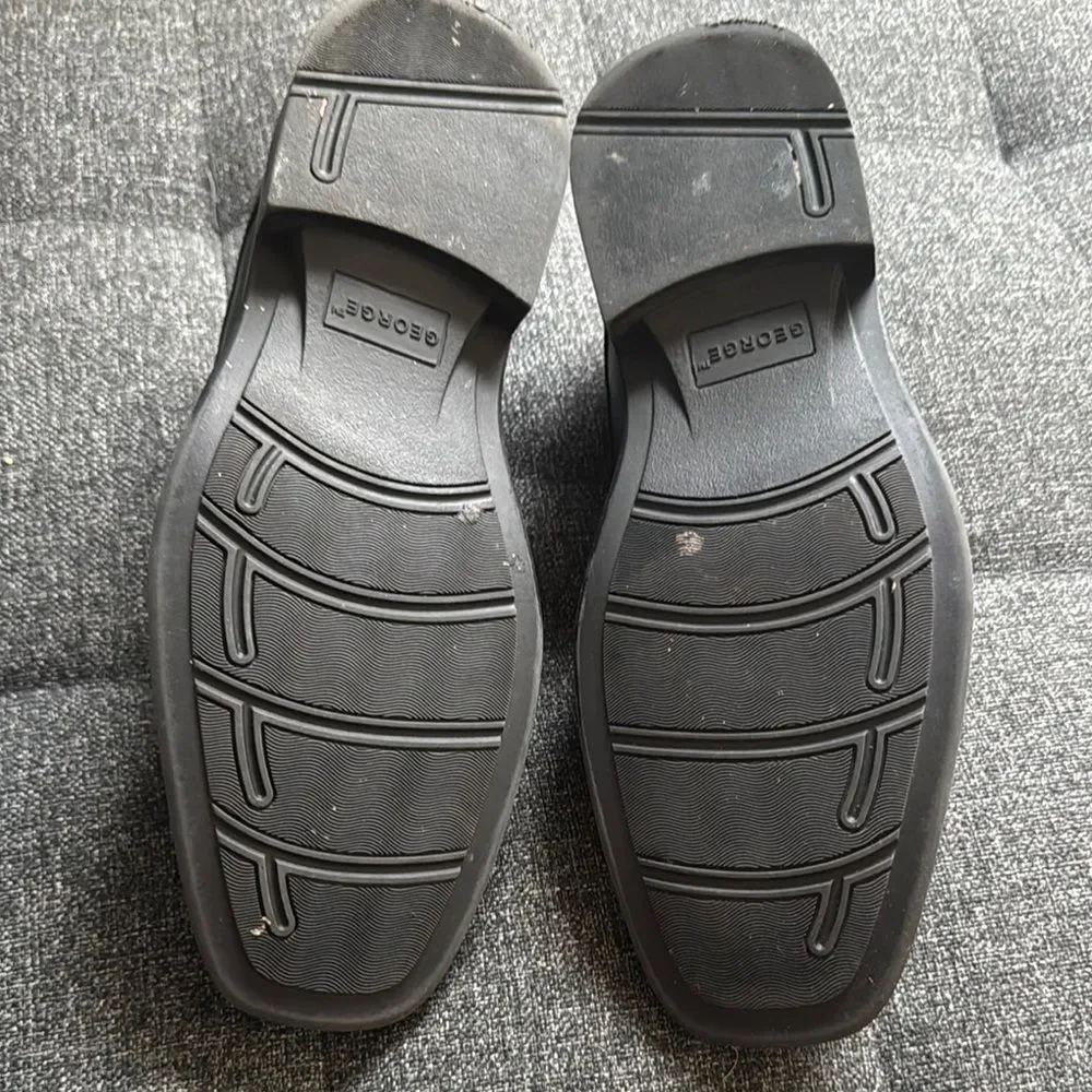 George Men's Size 8 Black Loafers Slip-On Formal